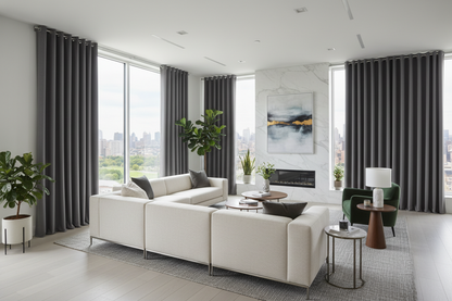 Rideau gris foncé SIENNA - Grand salon