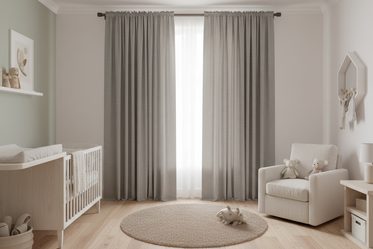 Rideau gris SIENNA - Chambre bébé