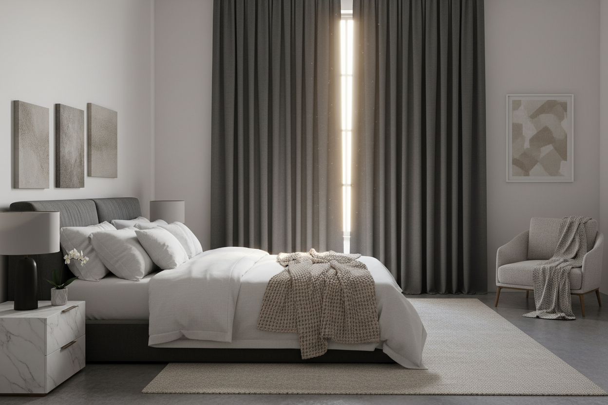 Rideau gris SIENNA - Chambre