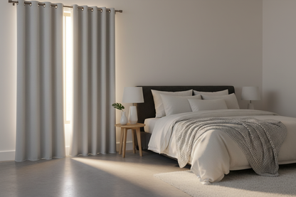 Rideau gris SIENNA - Coin chambre