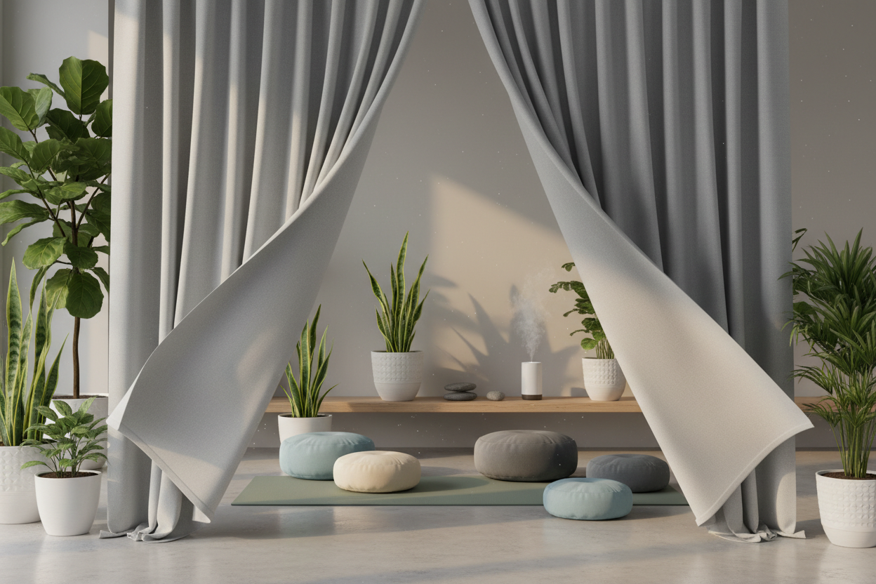 Rideau gris SIENNA - Espace méditation