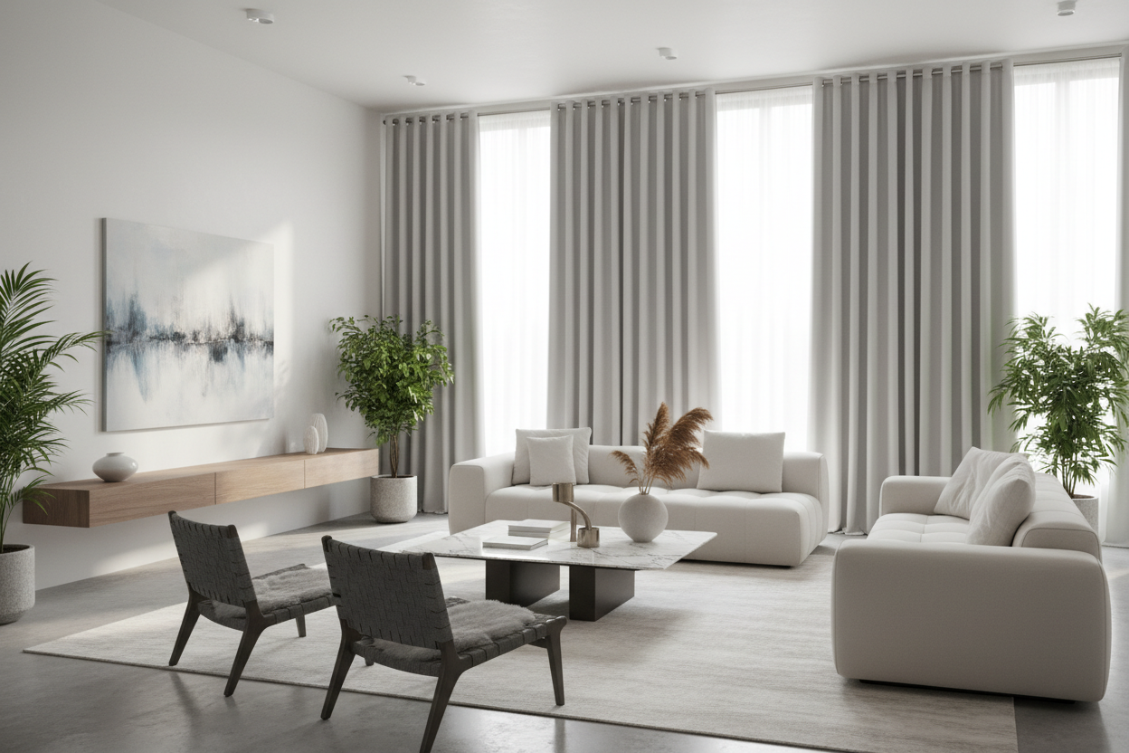 Rideau gris SIENNA - Grand salon