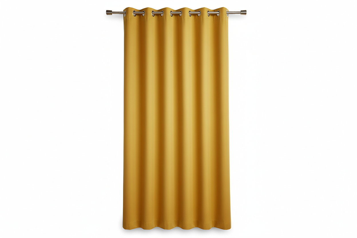 Rideau Jaune Moutarde 1 panneau avec œillets
