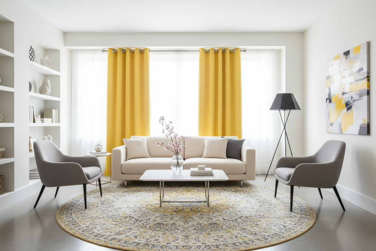 Rideau jaune SIENNA - Grand salon