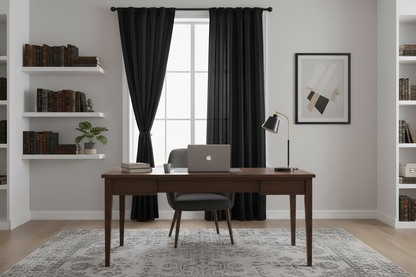 Rideau noir occultant Sovereigna - Bureau élégant