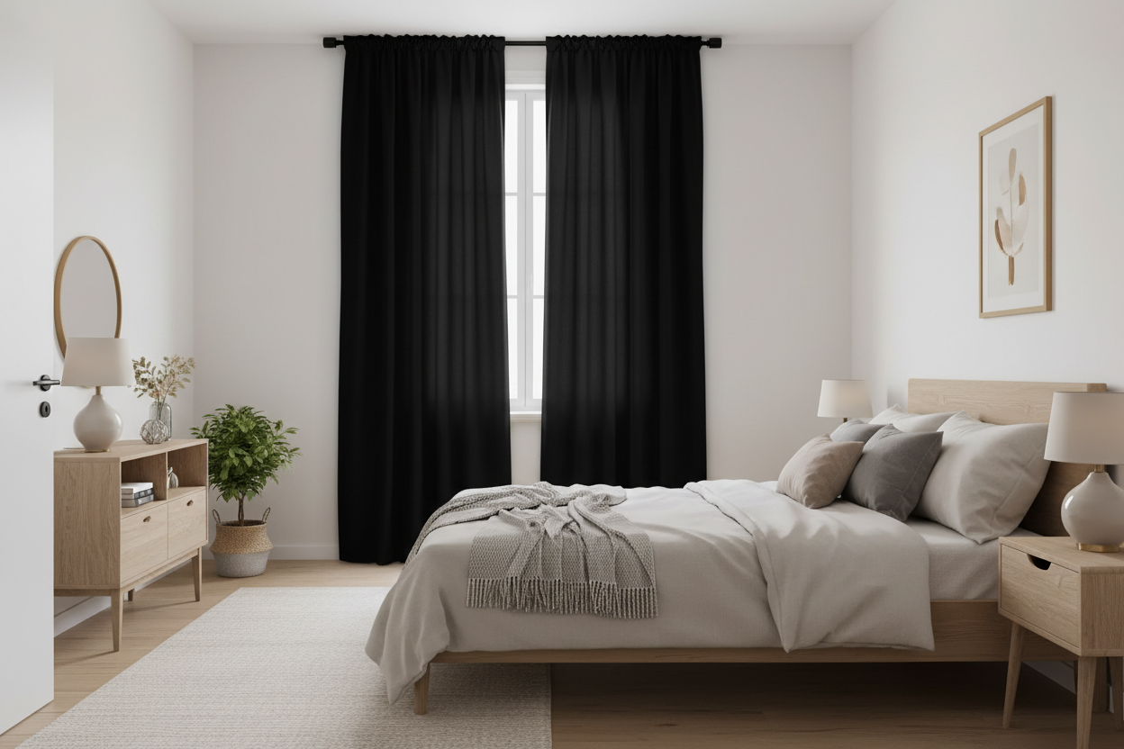 Rideau noir occultant Sovereigna - Chambre d'amis chic