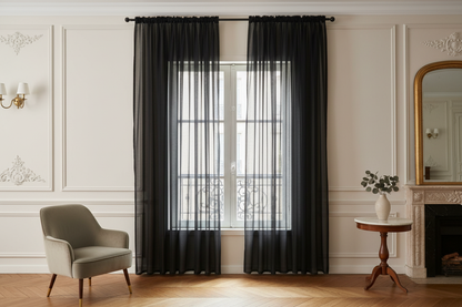 Rideau noir voilage Prestigia - Appartement Haussmannien