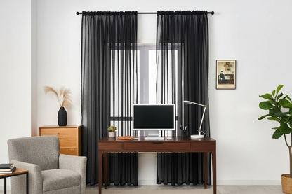 Rideau noir voilage Prestigia - Bureau élégant