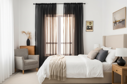 Rideau noir voilage Prestigia - Espace spa-luxe