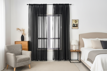 Rideau noir voilage Prestigia - Style transitionnel