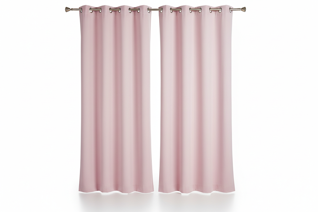 Rideau Rose 2 panneaux avec œillets