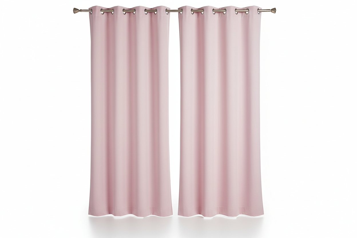 Rideau Rose 2 panneaux avec œillets