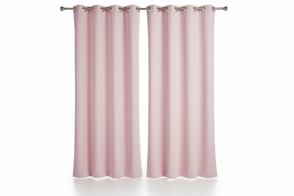 Rideau Rose 2 panneaux avec œillets