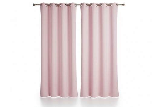 Rideau Rose 2 panneaux avec œillets