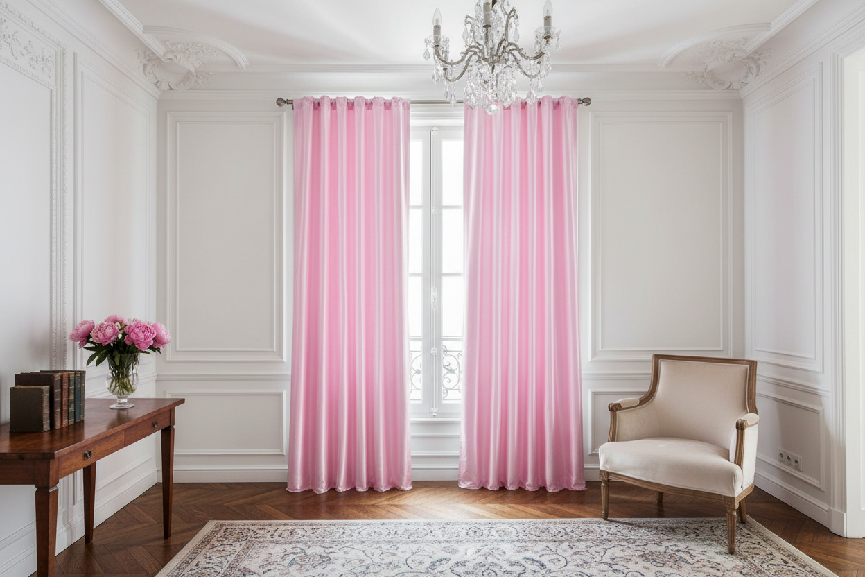 Rideau rose occultant Sovereigna - Appartement Haussmannien