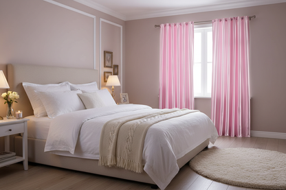 Rideau rose occultant Sovereigna - Chambre romantique