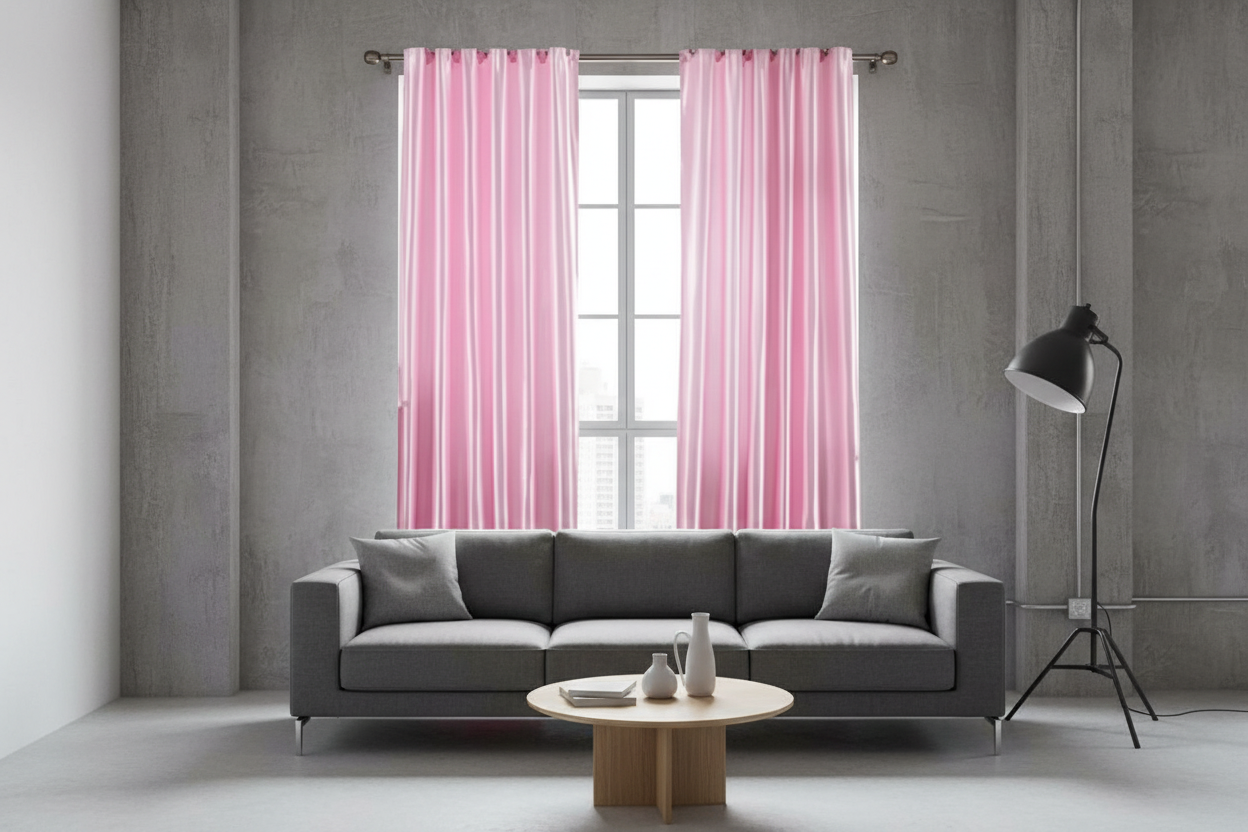Rideau rose occultant Sovereigna - Loft industriel contemporain
