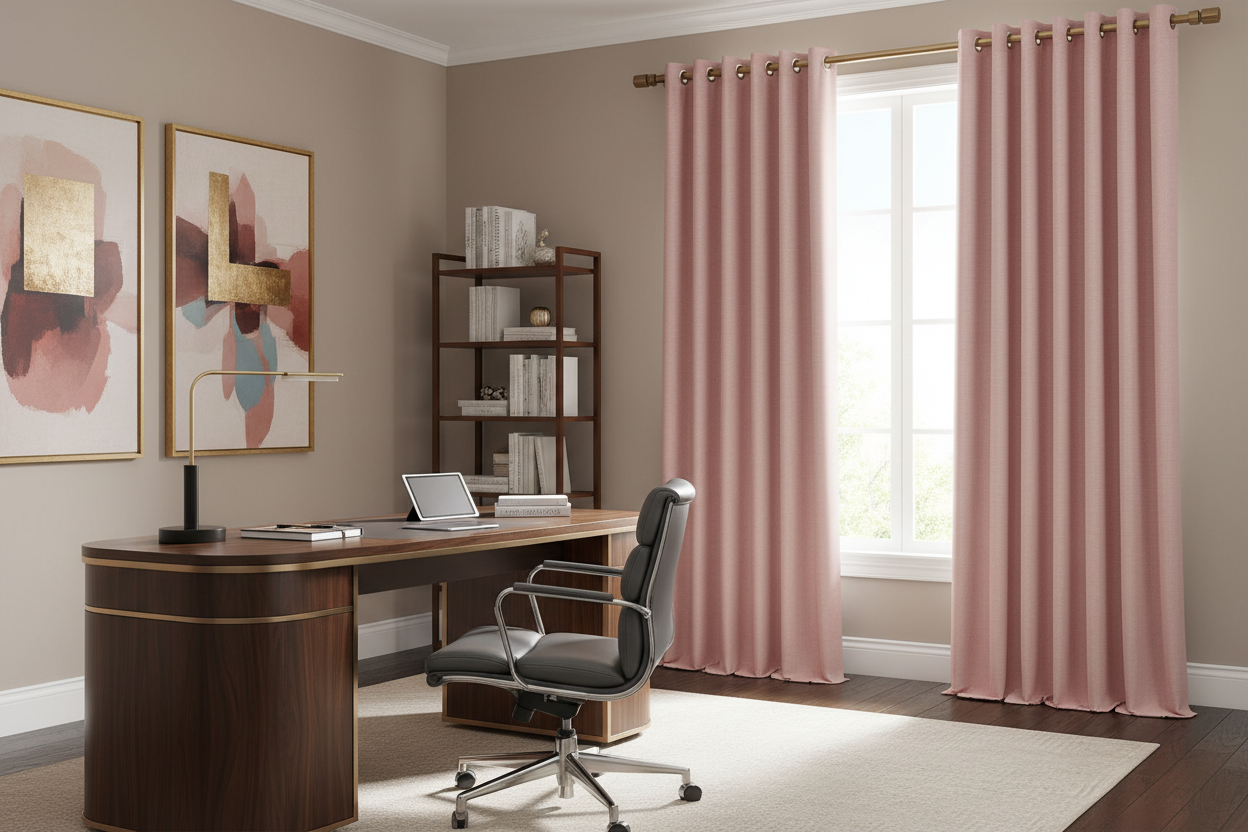 Rideau rose SIENNA - Bureau exécutif