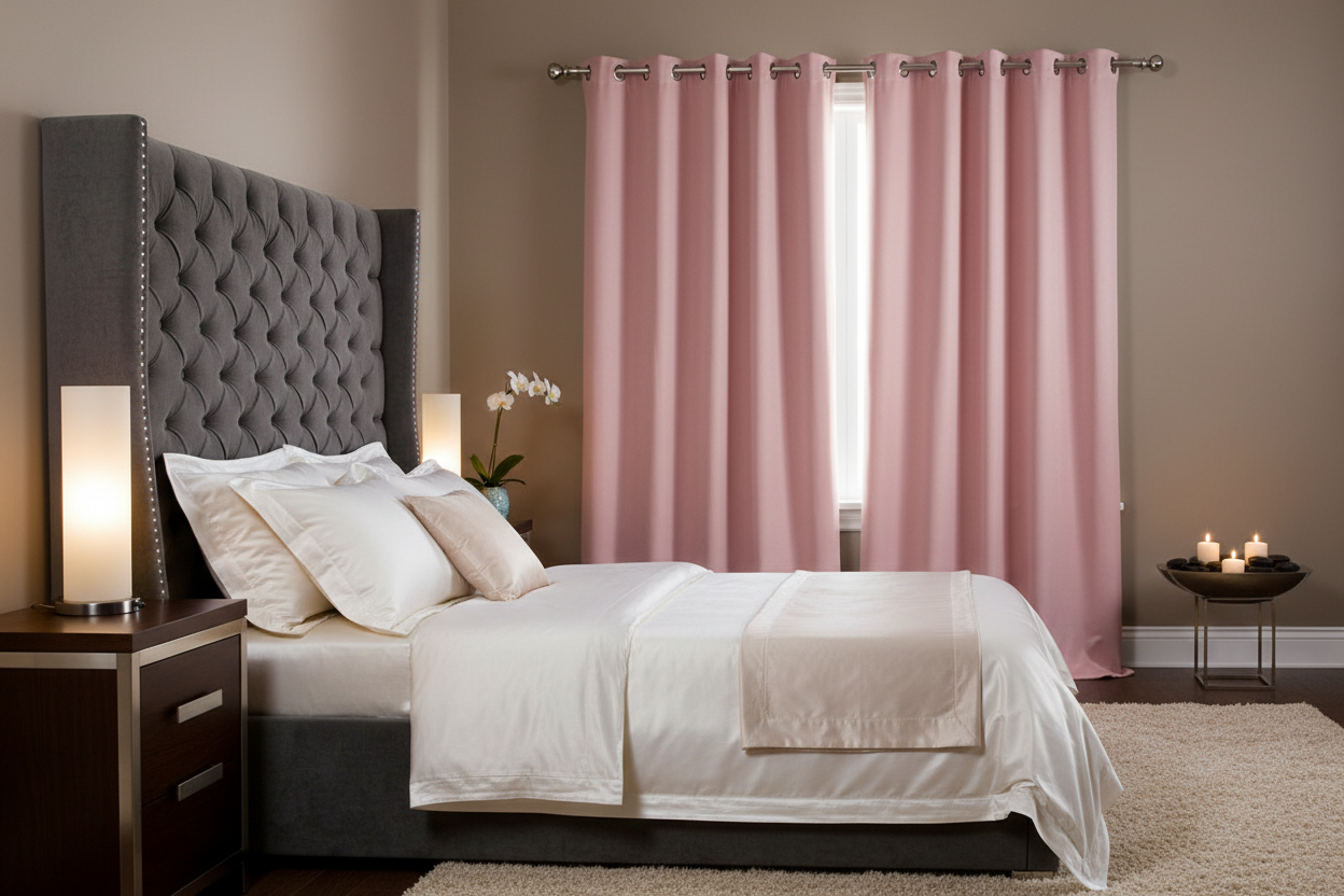 Rideau rose SIENNA - Chambre sophistiquée