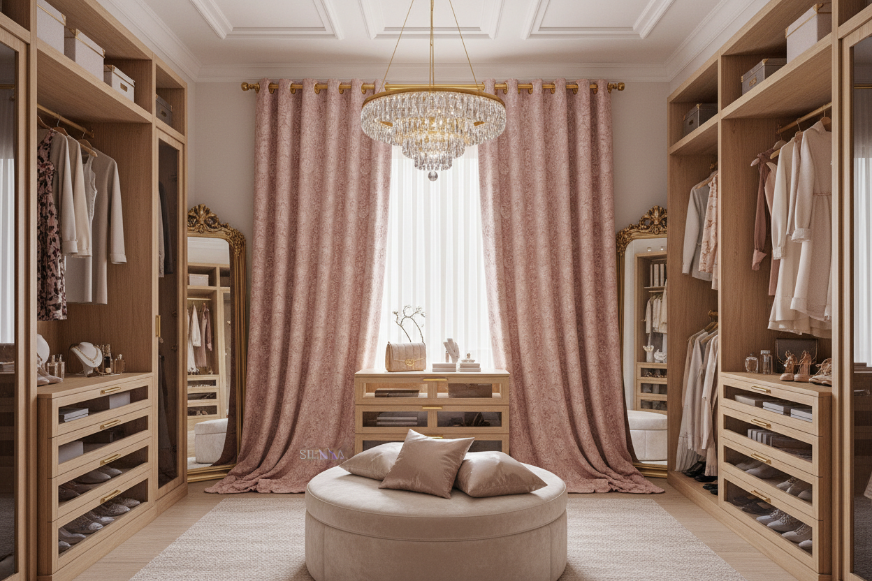 Rideau rose SIENNA - Dressing luxueux