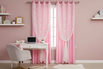 Rideau rose Somptua - Bureau féminin