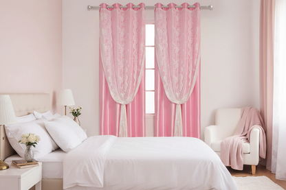 Rideau rose Somptua - Chambre romantique