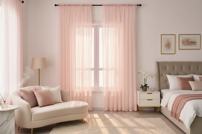 Rideau rose voilage Prestigia - Espace spa-luxe