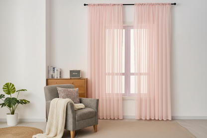 Rideau rose voilage Prestigia - Intérieur scandinave