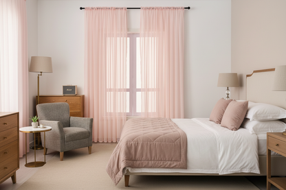 Rideau rose voilage Prestigia - Style boutique hôtel