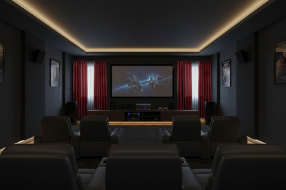 Rideau rouge bordeaux occultant Sovereigna - Home cinéma