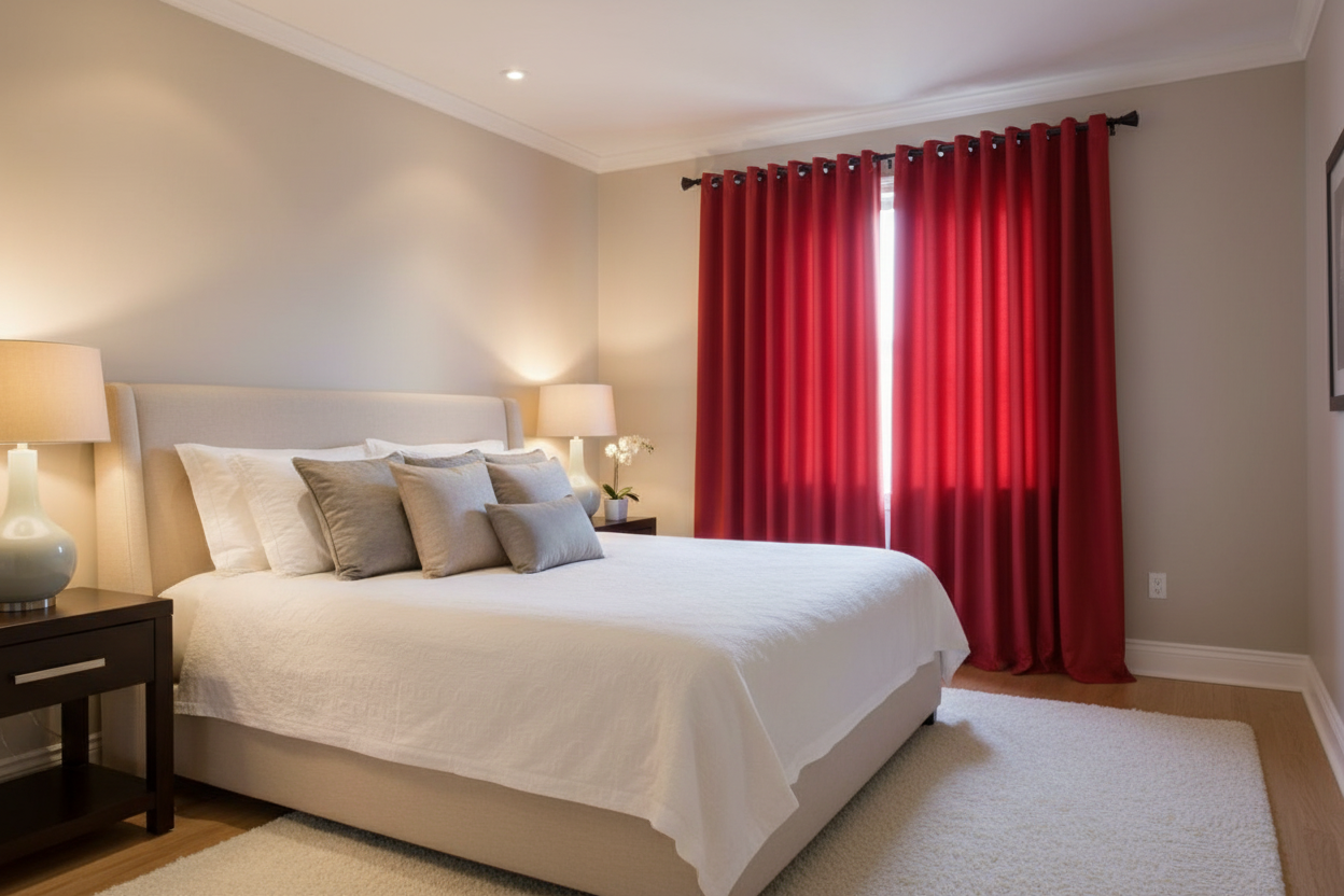 Rideau rouge occultant Sovereigna - Espace spa-luxe