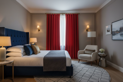 Rideau rouge occultant Sovereigna - Style boutique hôtel