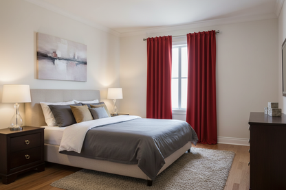 Rideau rouge occultant Sovereigna - Style transitionnel