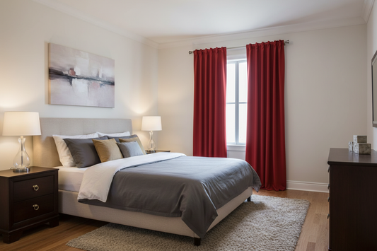 Rideau rouge occultant Sovereigna - Style transitionnel