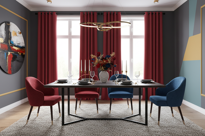 Rideau rouge SIENNA - Salle à manger