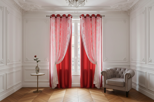 Rideau rouge Somptua - Appartement Haussmannien