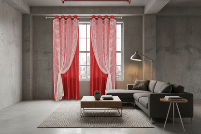 Rideau rouge Somptua - Loft industriel contemporain
