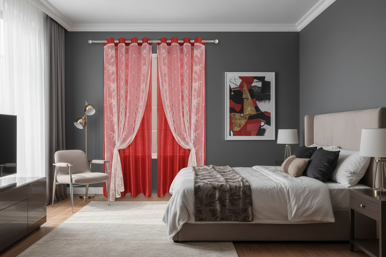Rideau rouge Somptua - Penthouse luxueux