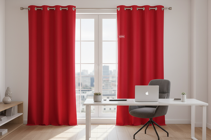 Rideau rouge vif SIENNA - Bureau