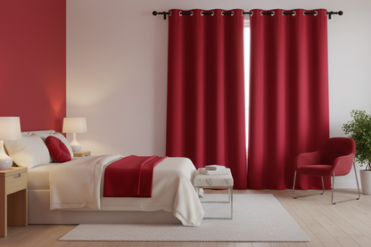 Rideau rouge vif SIENNA - Chambre
