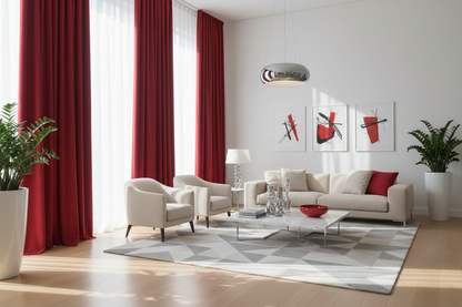 Rideau rouge vif SIENNA - Grand salon