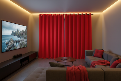 Rideau rouge vif SIENNA - Salle média