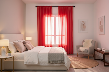 Rideau rouge voilage Prestigia - Espace spa-luxe