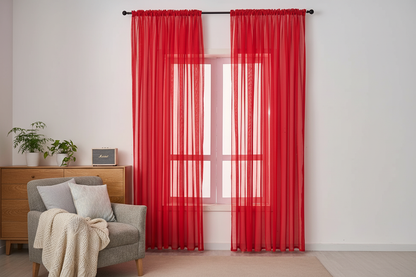Rideau rouge voilage Prestigia - Intérieur scandinave