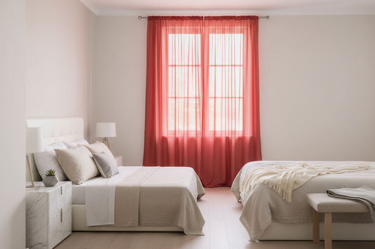 Rideau rouge voilage Tissaria - Espace spa-luxe