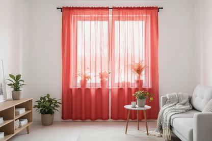 Rideau rouge voilage Tissaria - Intérieur scandinave
