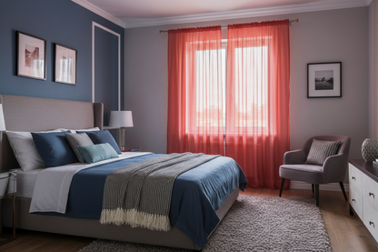 Rideau rouge voilage Tissaria - Style boutique hôtel