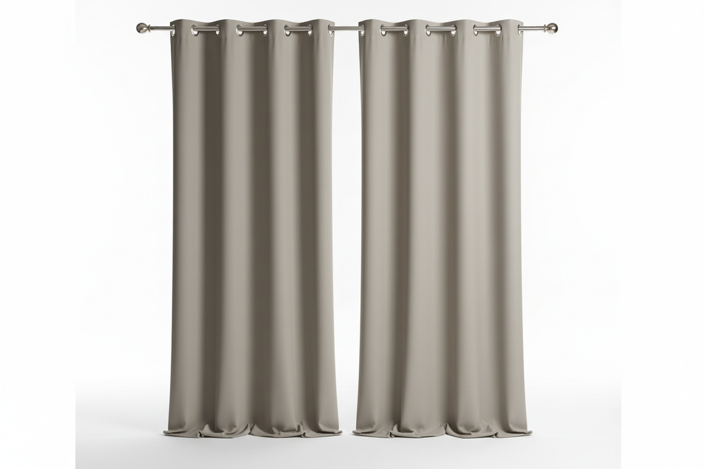 Rideau Taupe 2 panneaux avec œillets