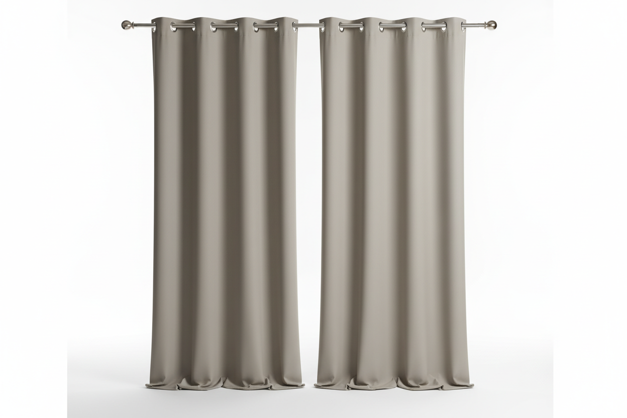 Rideau Taupe 2 panneaux avec œillets