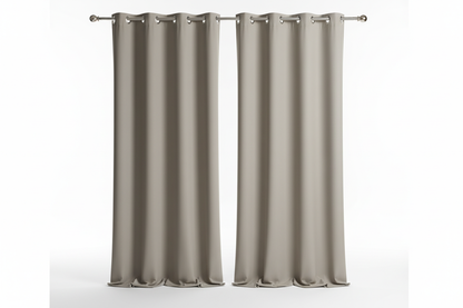 Rideau Taupe 2 panneaux avec œillets